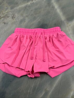 Women’s Pink Elastic-Waist Active Shorts